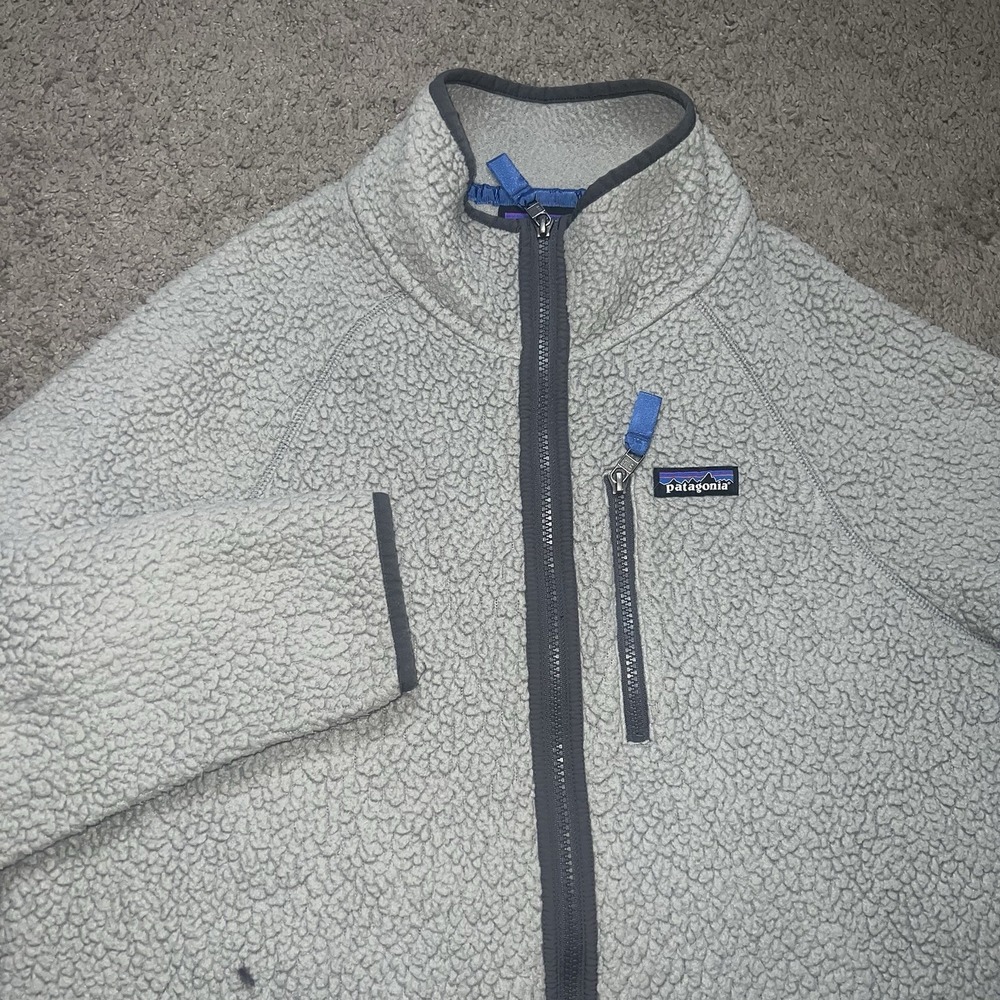 Patagonia Mens Retro Pile Fleece Jacket Forge Grey Full Zip Large